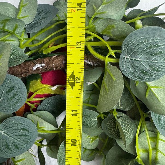 Artificial Eucalyptus & Rose Wreath 13" greenery decor - Picture 4 of 4